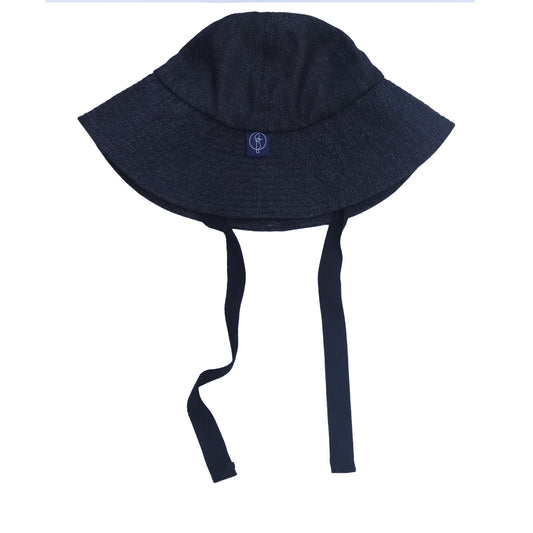Round Bucket Hat In Dar Denim - Uriel Studio