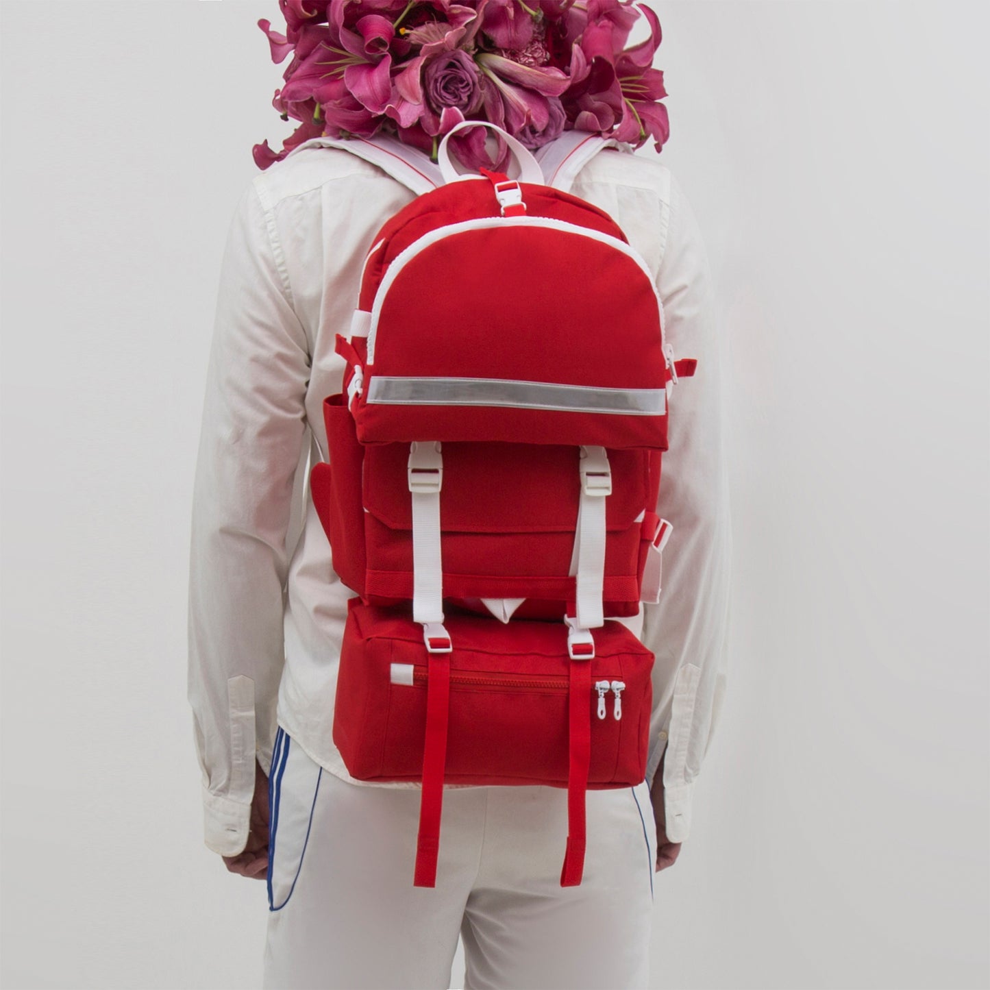 Triple Hill Top Backpack Red - Uriel Studio