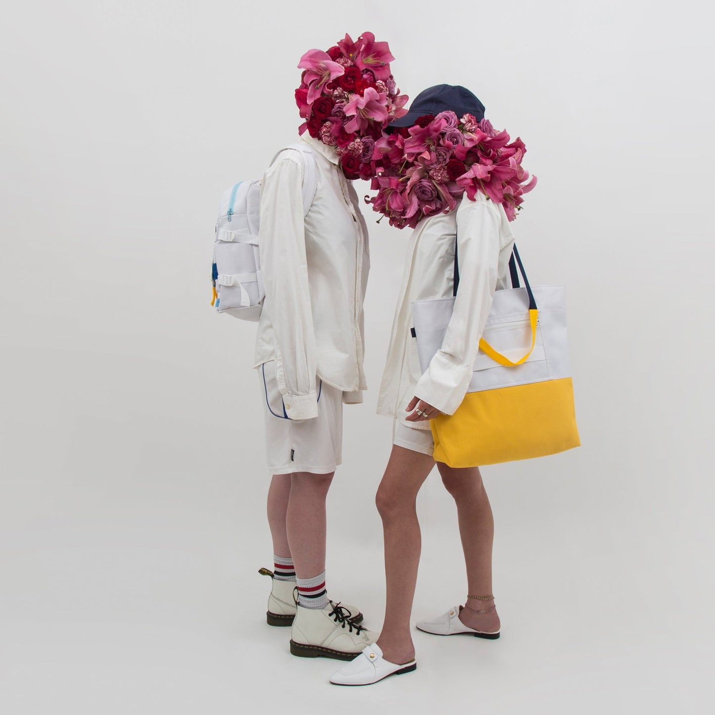 Cube Enlarged Shopper White-Yellow - Uriel Studio