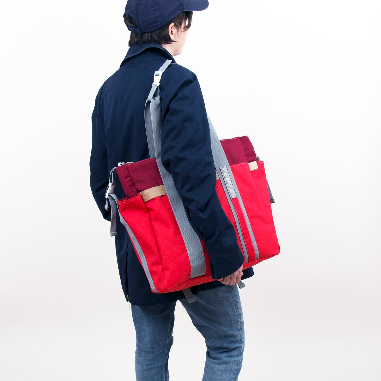 Triple Weekender Backpack Red-Burgundy - Uriel Studio