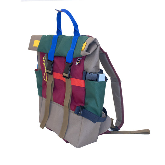 Mount Tabor Backpack Burgundy- Forest green - Uriel Studio