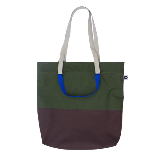 Cube Enlarged Shopper Bag Brown- Olive - Uriel Studio