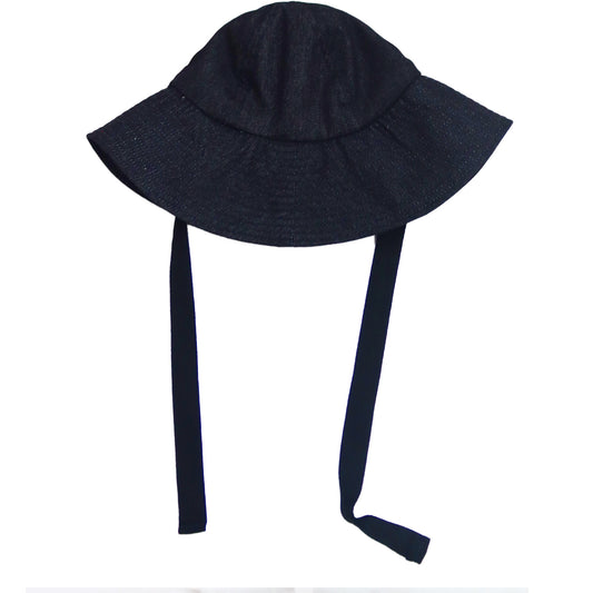 Round Bucket Hat In Dar Denim - Uriel Studio