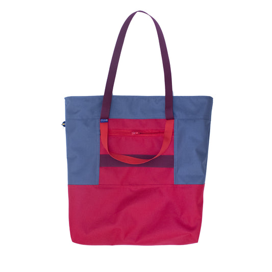 Cube Enlarged Shopper Bag Red-Grey - Uriel Studio