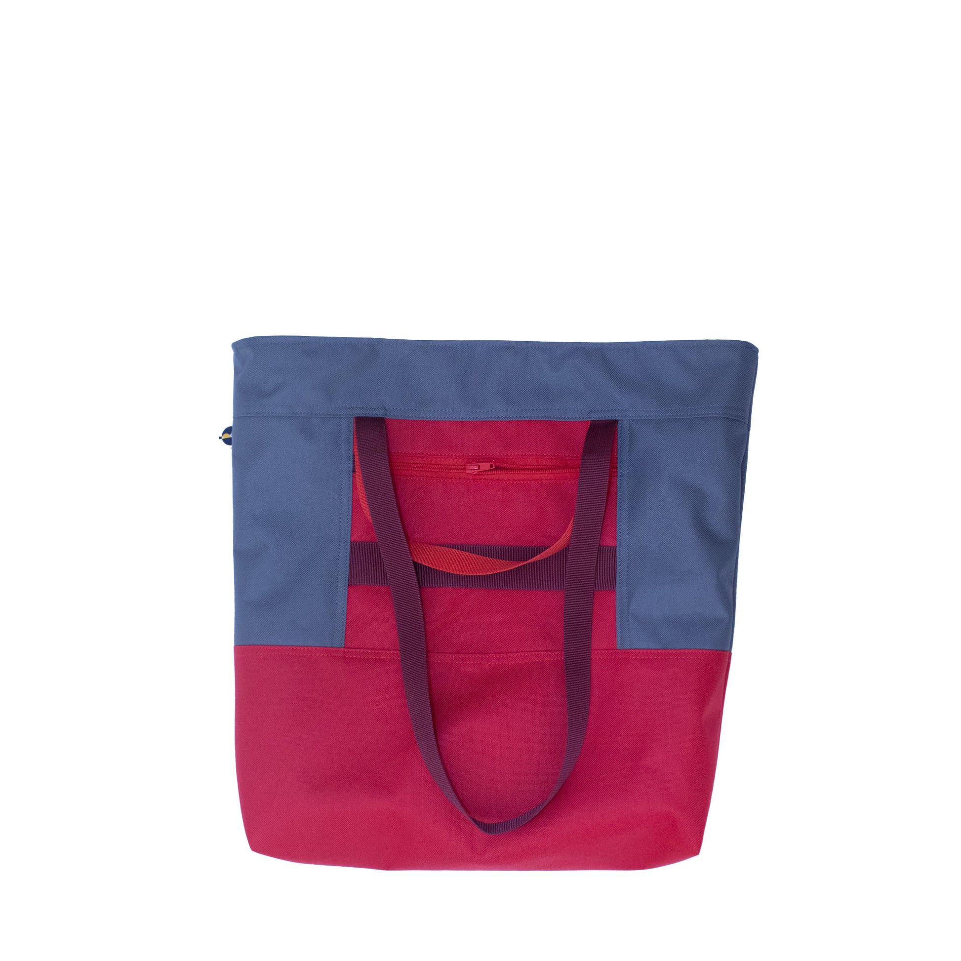 Cube Enlarged Shopper Bag Red-Grey - Uriel Studio