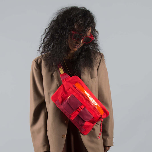 Mainlander Belt Bag Red-Burgundy - Uriel Studio