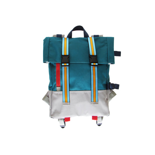 Suspender Backpack Aqua-Grey - Uriel Studio