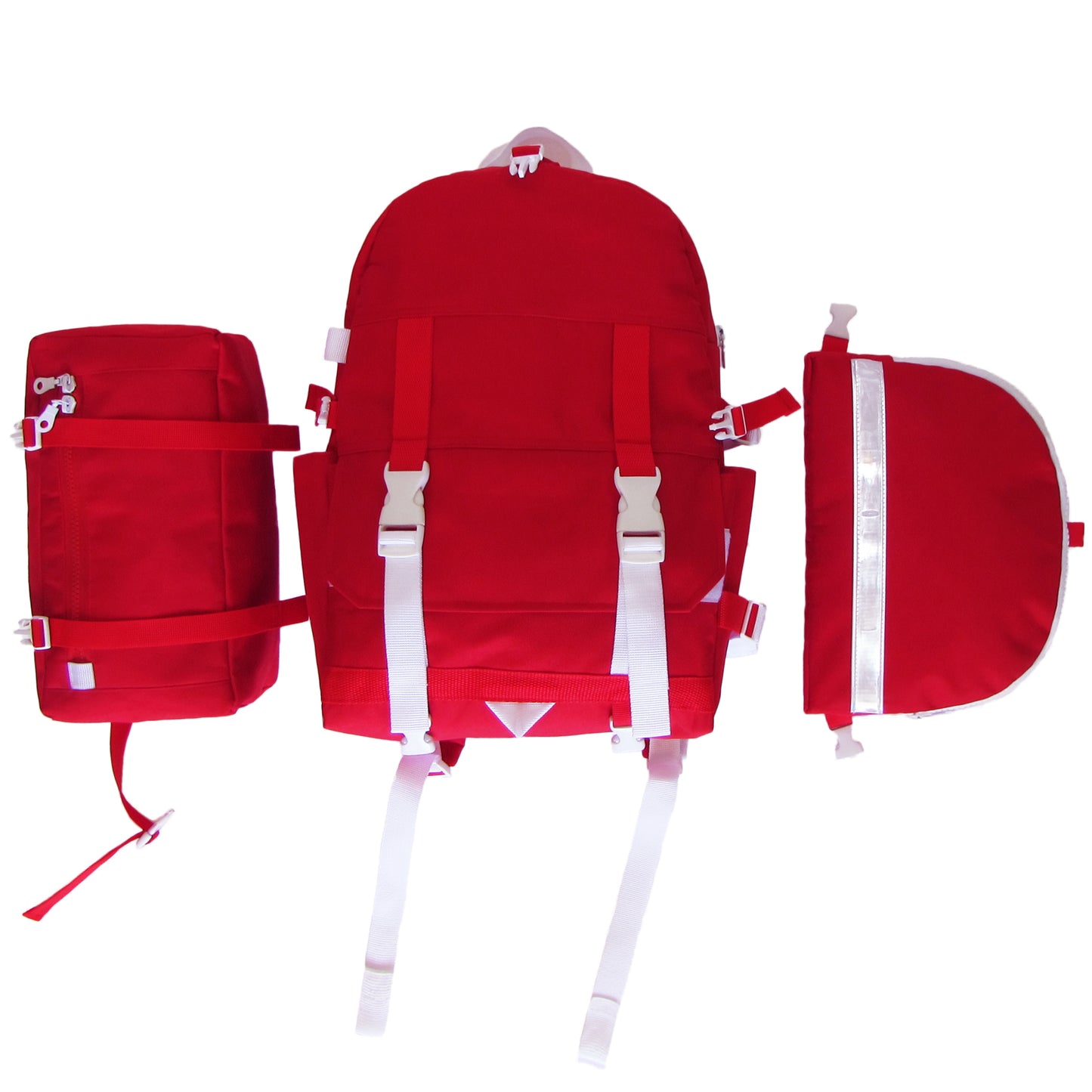 Triple Hill Top Backpack Red - Uriel Studio