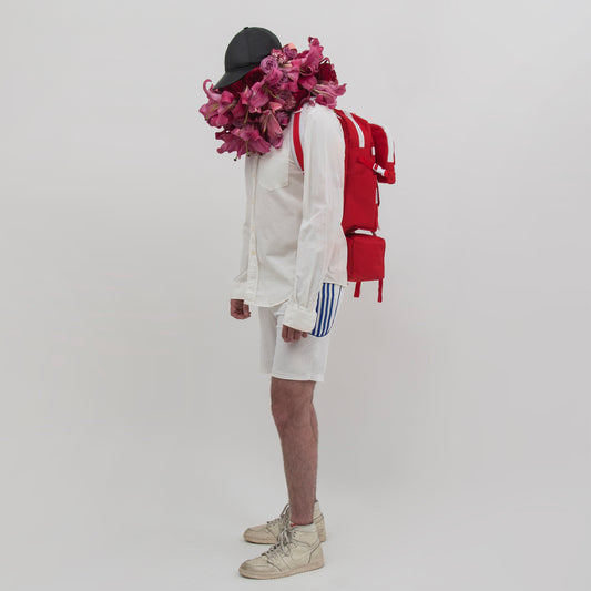 Triple Hill Top Backpack Red - Uriel Studio