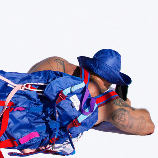 Round Bucket Hat In Royal Blue Ripstop - Uriel Studio
