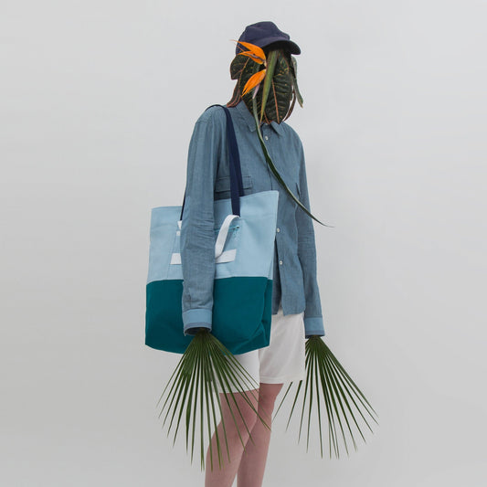 Cube Enlarged Shopper Sky-Aqua - Uriel Studio