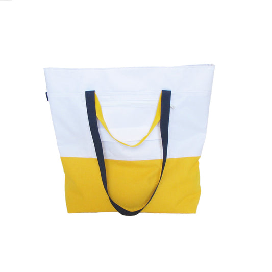 Cube Enlarged Shopper White-Yellow - Uriel Studio