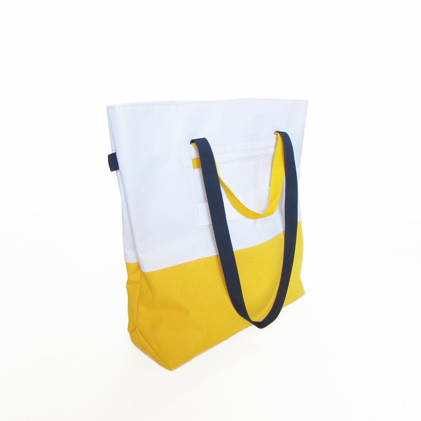 Cube Enlarged Shopper White-Yellow - Uriel Studio