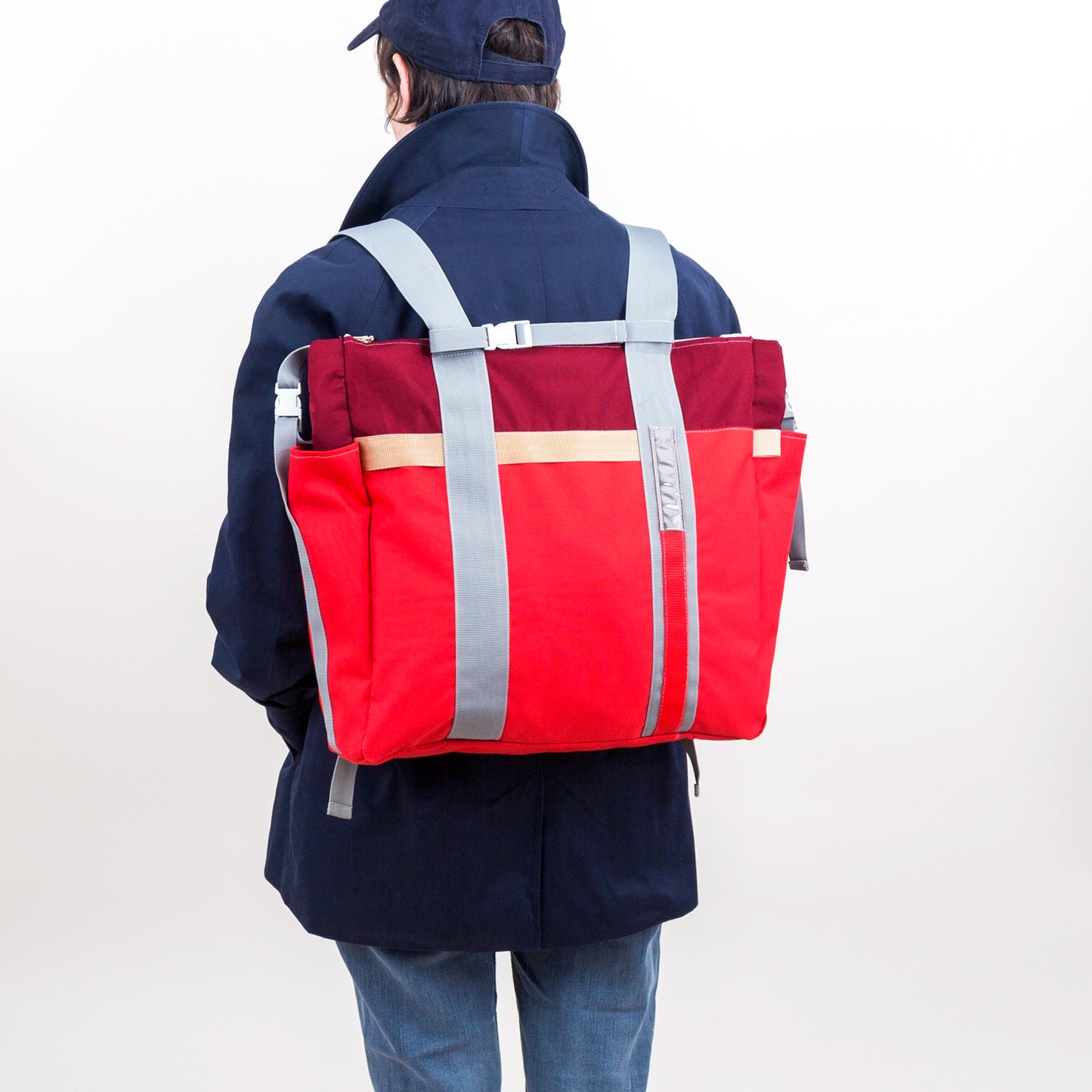 Triple Weekender Backpack Red-Burgundy - Uriel Studio