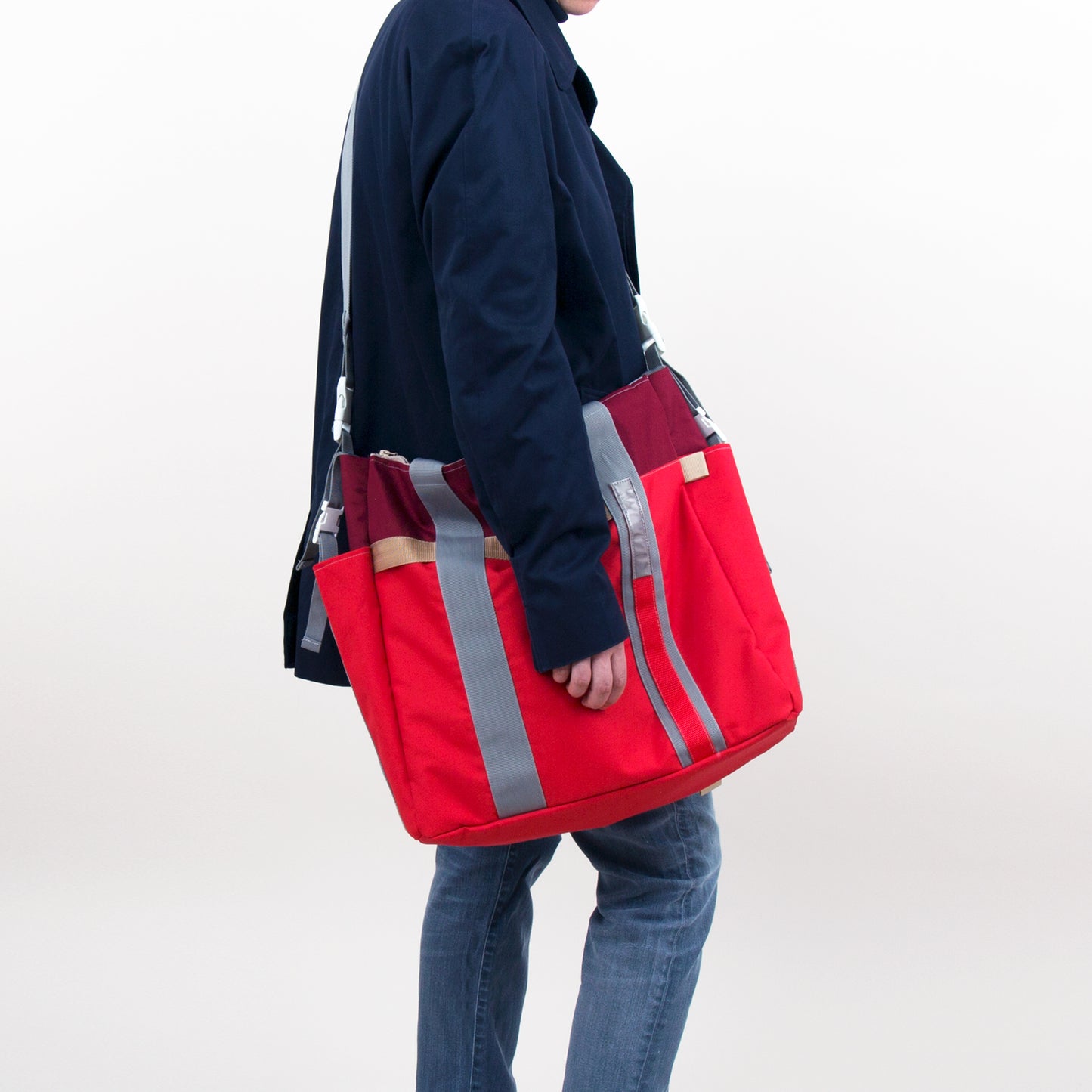 Triple Weekender Backpack Red-Burgundy - Uriel Studio