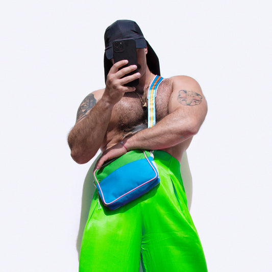 Brick Crossbody Bag Green-Blue - Uriel Studio